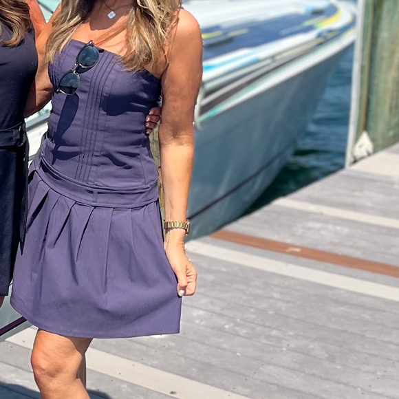 Navy blue / plum mini dress - Picture 2 of 2